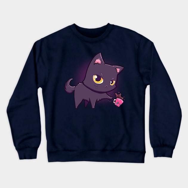 Cat Hates Mugs Crewneck Sweatshirt by Susto